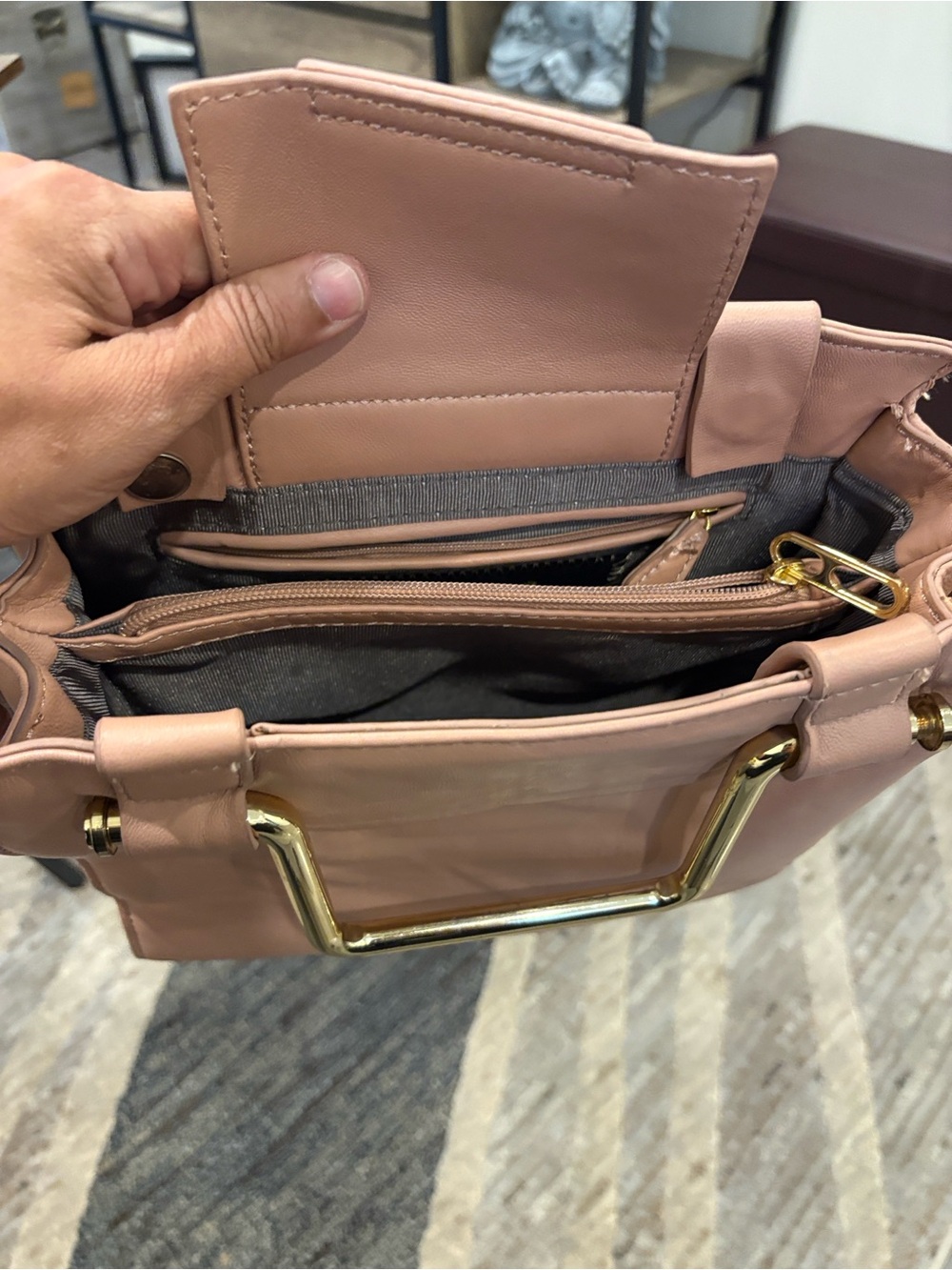 Z Spoke by Zac Posen Dusty Rose Satchel with Gold Hardware
